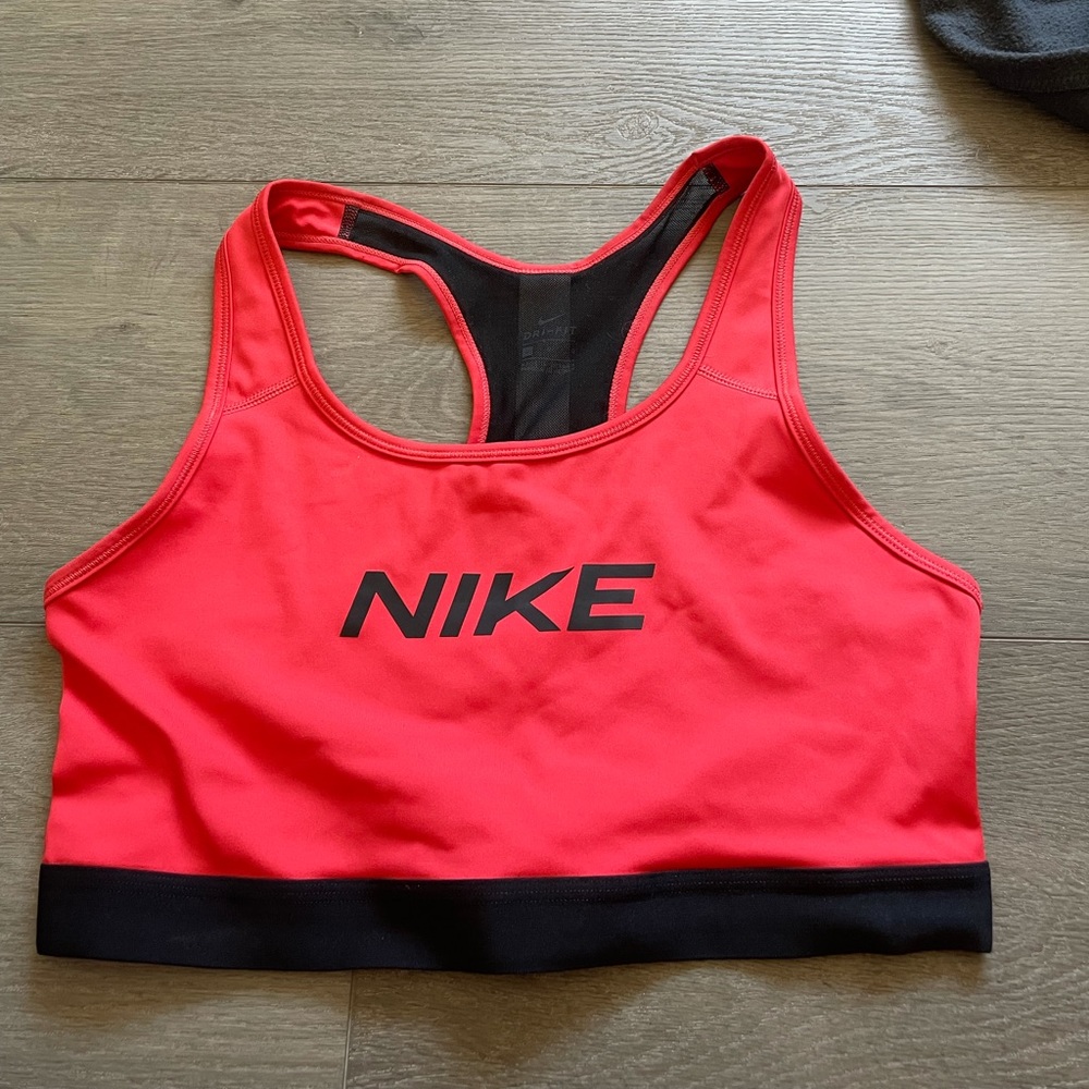 Red Nike sports bra
